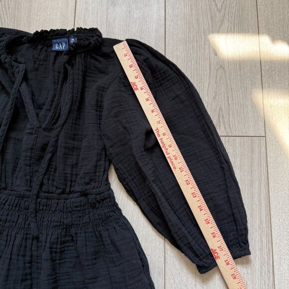 Gap 3/4 Sleeve Textured Mini Dress Women's Size XS Casual Boho Chiclook Black - Picture 4 of 7